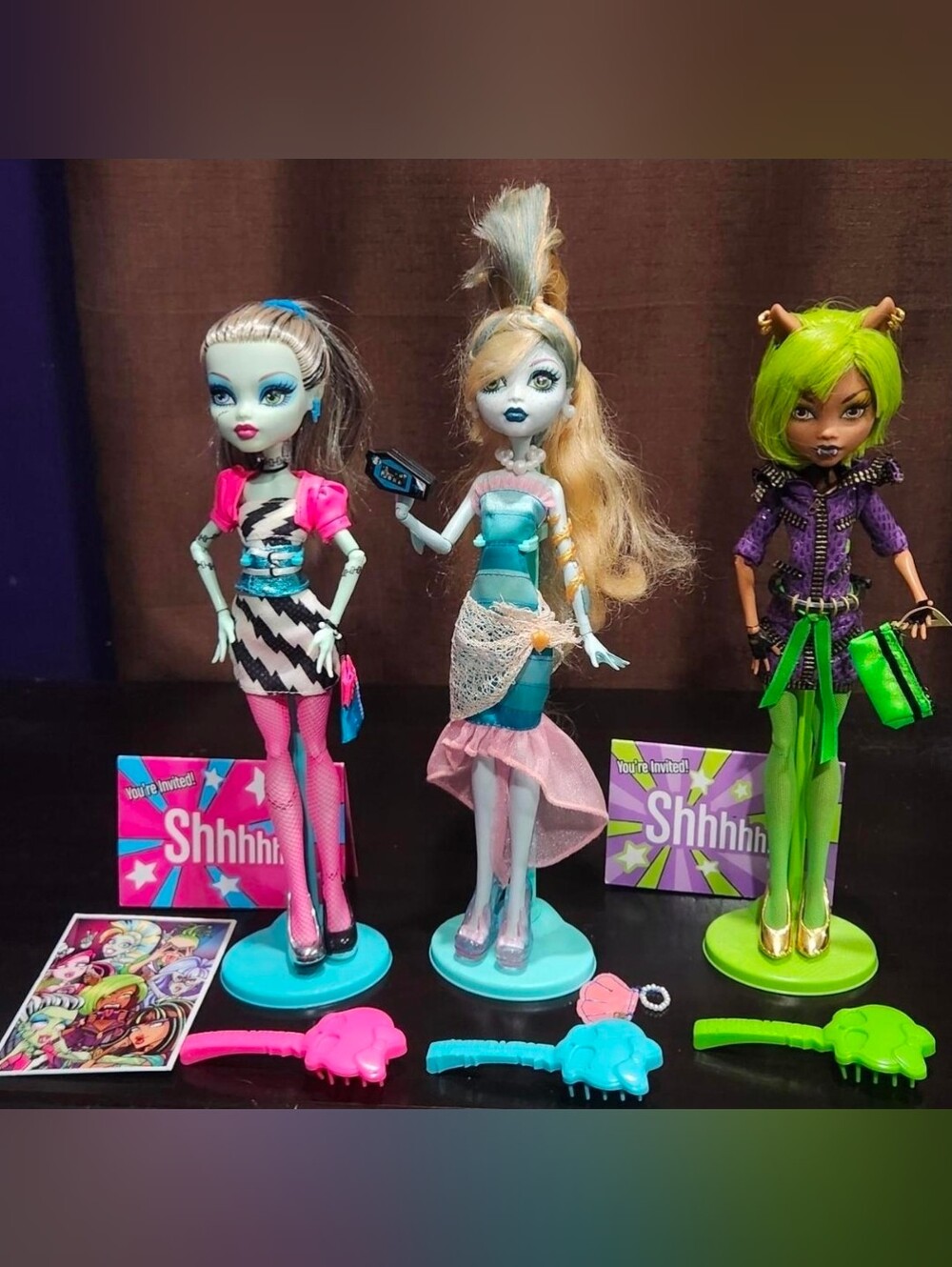 Monster High Dawn Of the Dance G1 dolls LOT OF THREE: Lagoona, Frankie, Clawdeen